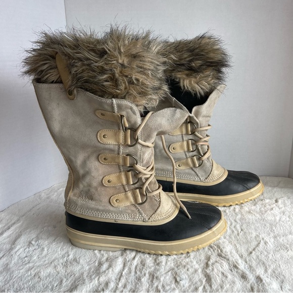 SOREL EUC JOAN OF ARCTIC Winter Snow Boots women Size 11 Color Cream - Picture 1 of 13